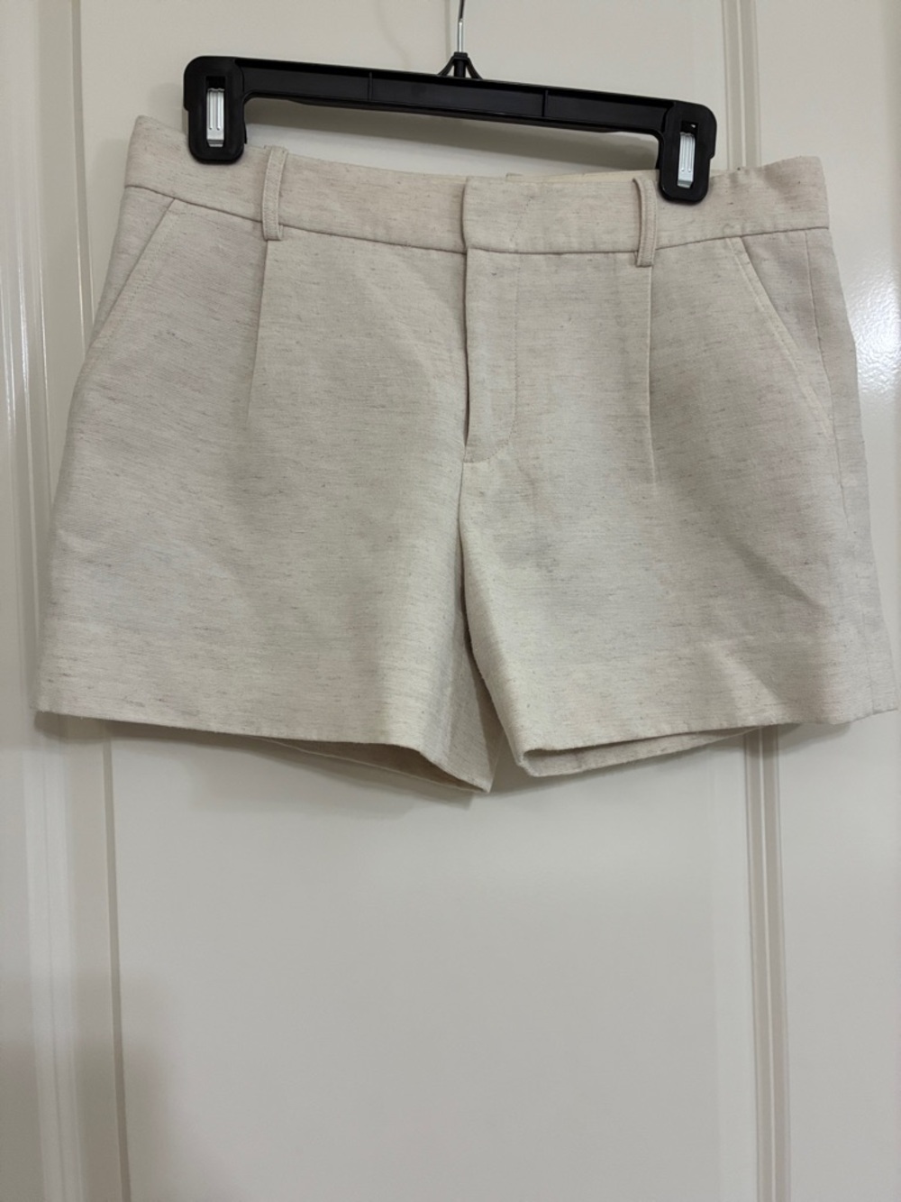 Vince Linen- Cotton Cream Tailored Shorts